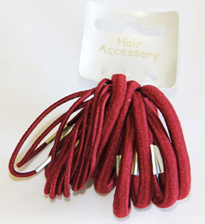 Picture of 825-OF 18 MIXED THICKNESS MAROON SCHOOL HAIR BANDS